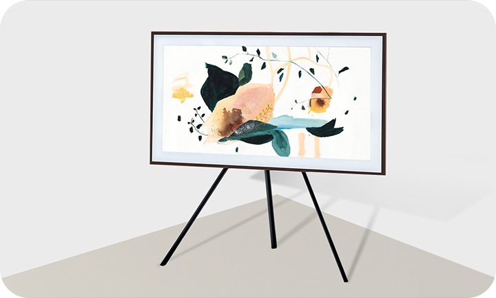 The Frame sits on the Samsung Studio Stand.