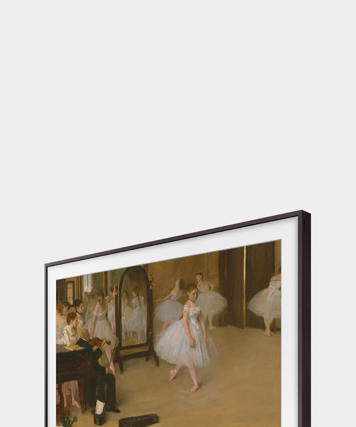 The Frame TV's Art Mode with makes your TV look like art. The TV is displaying Chasse de danss by Edgar Degas.