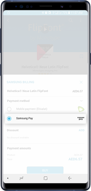 Galaxy app checkout