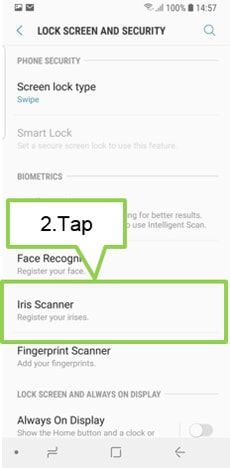 Galaxy S9+: How do I delete the registered Iris?