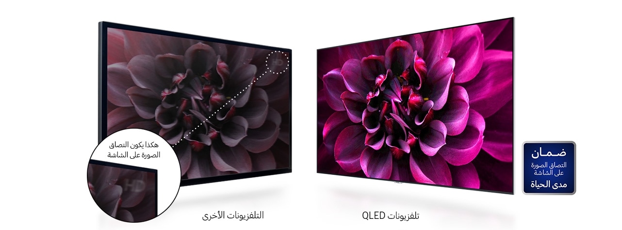 ضمان مدى الحياة - التصاق الصورة على شاشة تلفزيونات QLED
