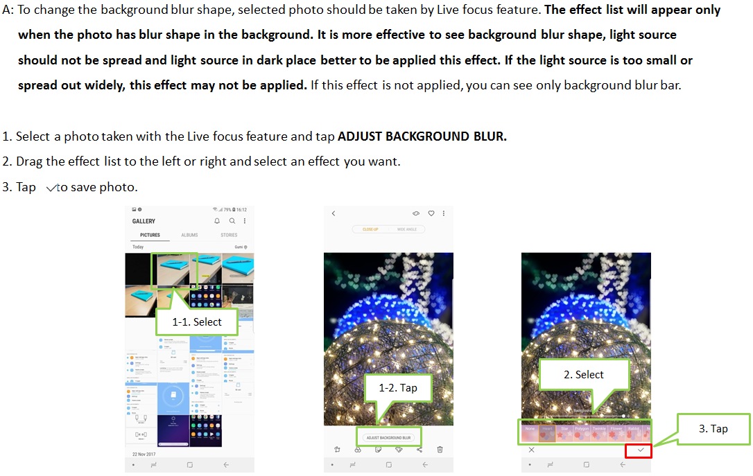 How do I change the background blur shape?