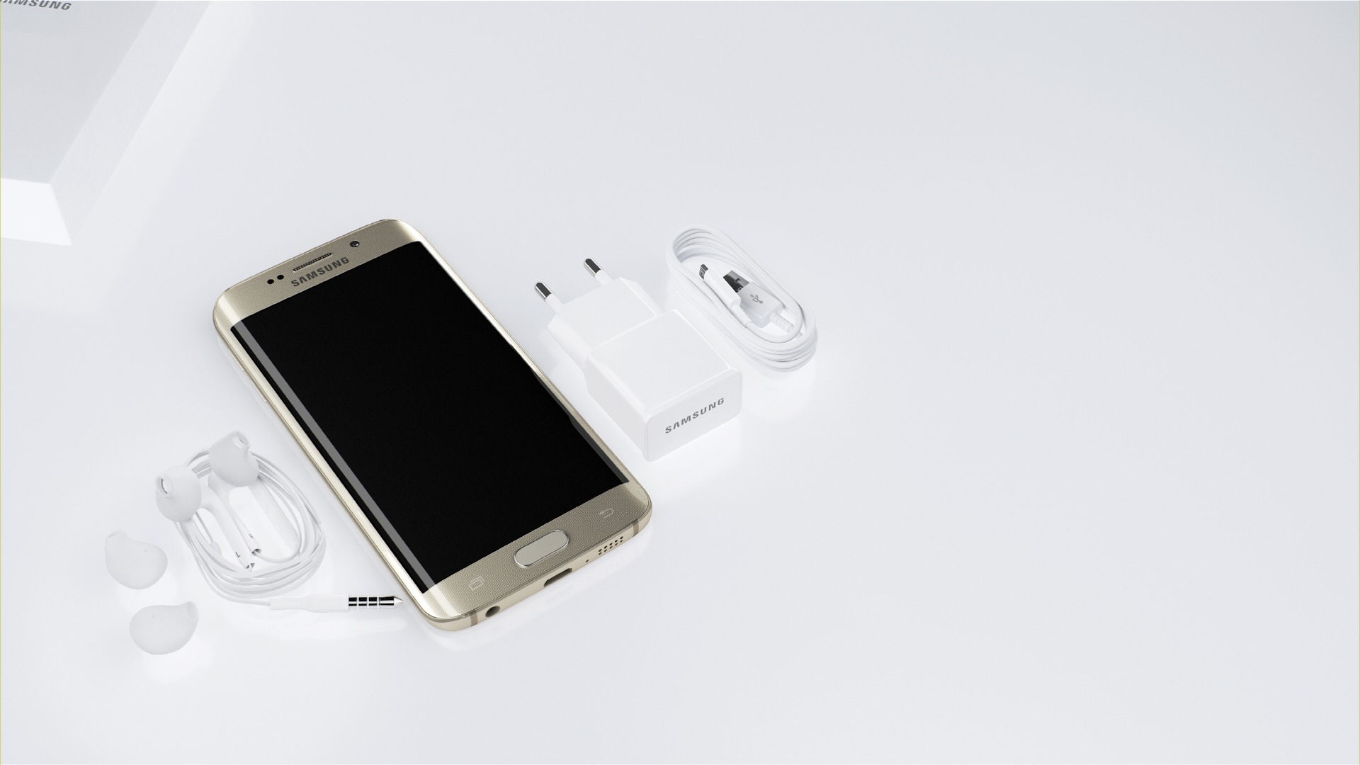 Séquence animée montrant le déballage du Galaxy S6 edge