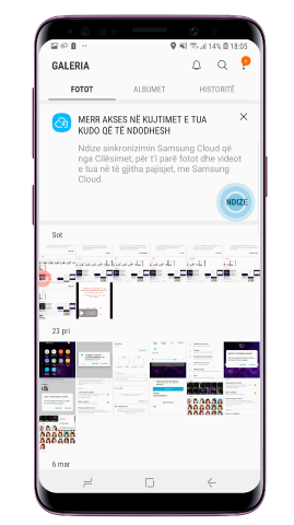 Pse nuk mundem të shikoj artikujt te Galeria pasi arkivimit në Cloud në Galaxy S9 plus