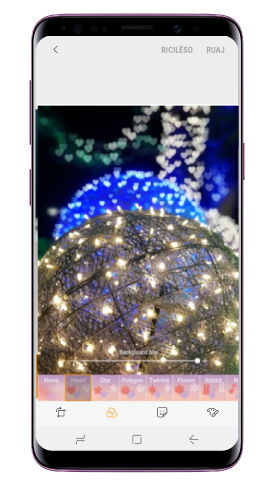 Si ta ndryshoj formën e turbullimit të sfondit në Galaxy S9+?