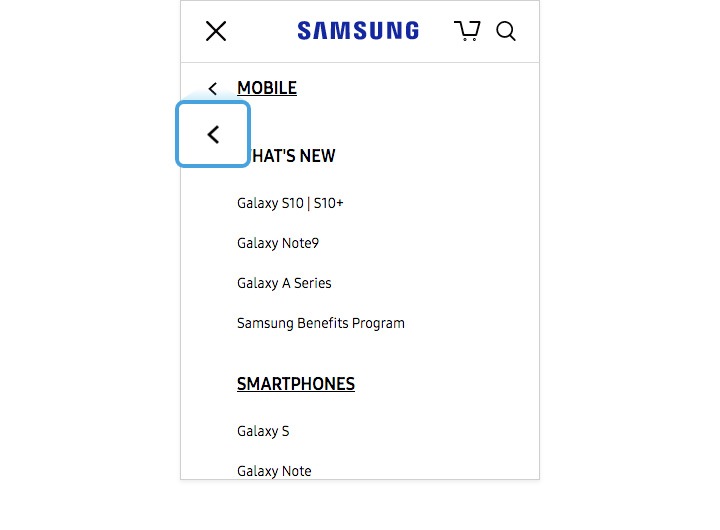 Image agrandie du lien « Retour d’une profondeur » de la BNG de Samsung.com sur mobile