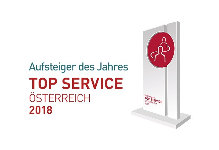 Auftsteiger des Jahres – TOP SERVICE ÖSTERREICH 2018 Auftsteiger des Jahres – TOP SERVICE ÖSTERREICH 2018
