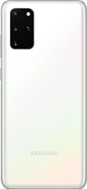 Cloud White Galaxy S20 Plus in Cloud White von hinten gesehen