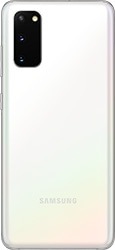 Cloud White Galaxy S20 in Cloud White von hinten gesehen
