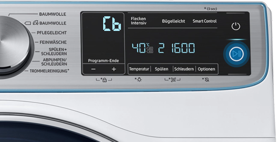 Start/Pause werden zum Kalibrieren der Samsung Waschmaschine gedrückt.