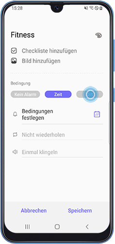 Wähle den Ort aus, an dem Bixby Reminder dich auf deinem Galaxy Smartphone erinnern soll.