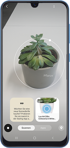 Scanne mit deinem Galaxy Smartphone ein Objekt über Bixby Vision und tippe auf die Kaufen-Karte.