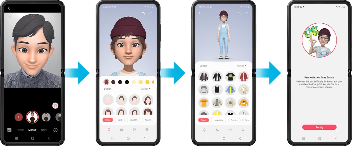 Screenshot der Kamerafunktion AR-Emoji