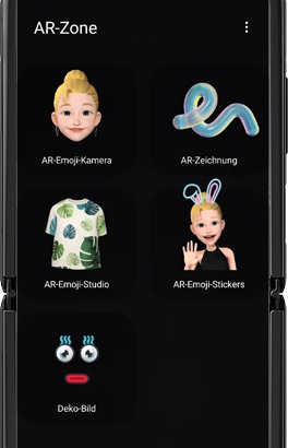 Screenshot der AR Zone-Funktionen