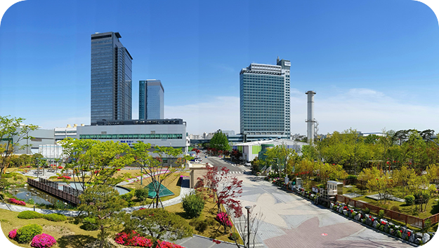 A panoramic photo of the Samsung Electronics’ worksite.