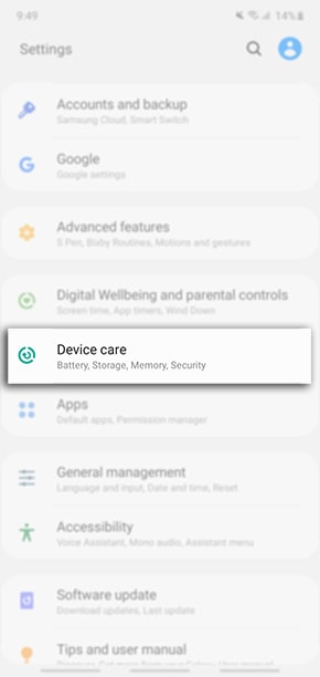 Head into your Settings > Device Care