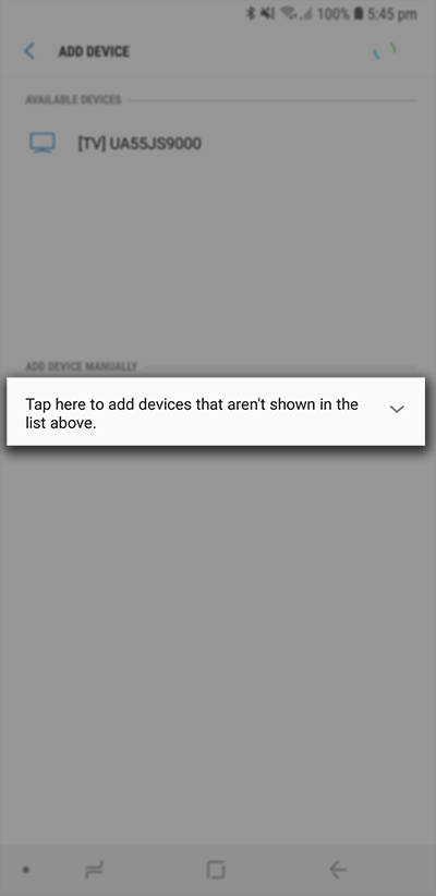 Tap the dropdown to Add Device Manually