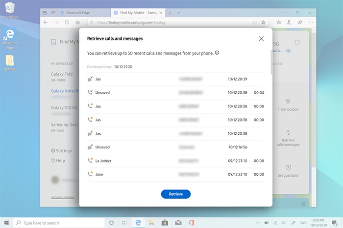 View your call and message history
