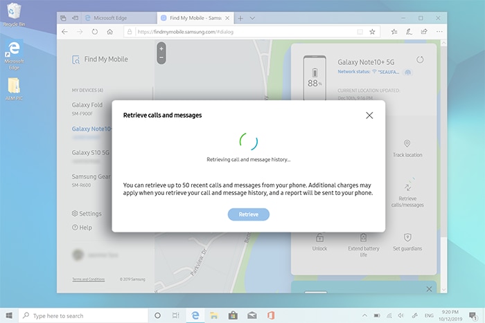 Retrieving recent messages and calls