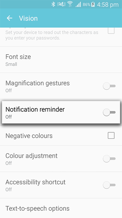 Select Notification Reminder