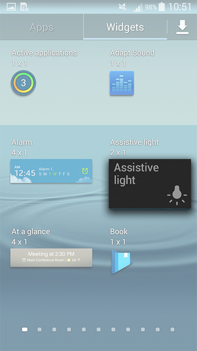Find the Assistive Light widget
