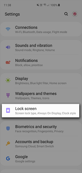 Open the Settings app and select Lock Screen option\