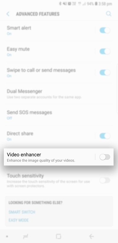 Tap on Video enhancer