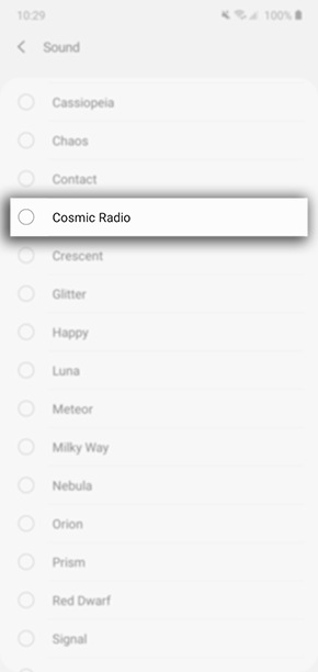 Select a tune