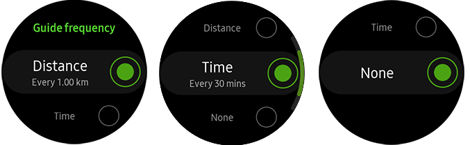 Select between Distance, Time or none