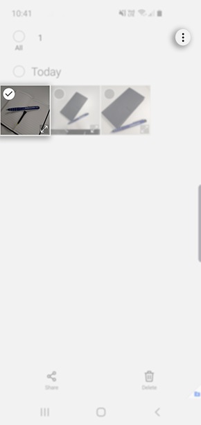 Locate the file you would like to move out of secure folder then long press the file to select. Once selected, tap on the 3 dots
