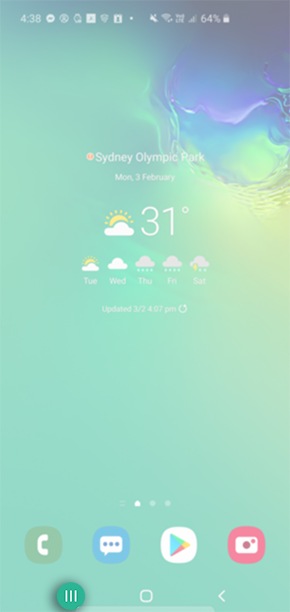 Tap on recents button