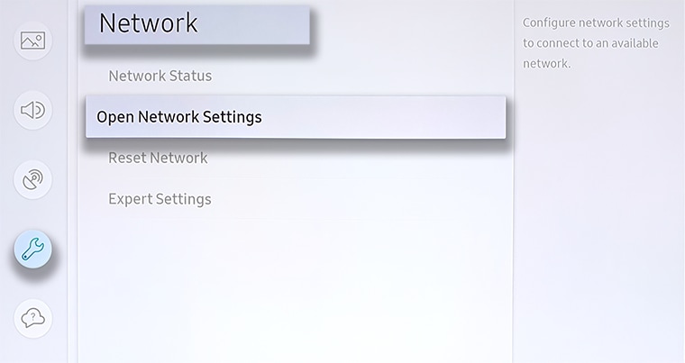 Open Network Settings