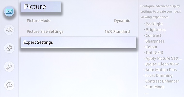 Expert settings