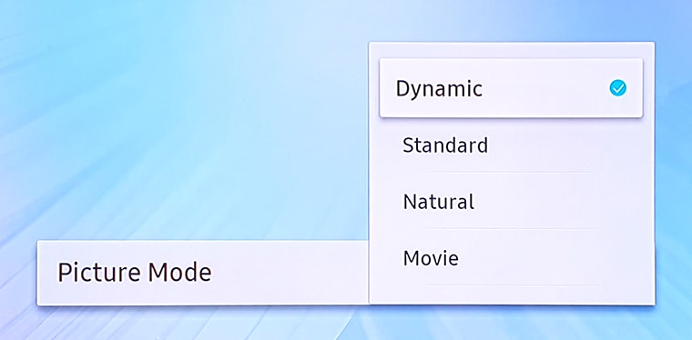 Picture mode options.