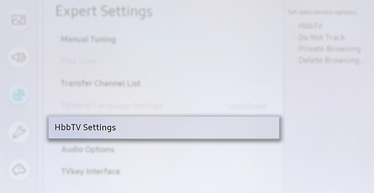 Broadcasting menu/Expert settings