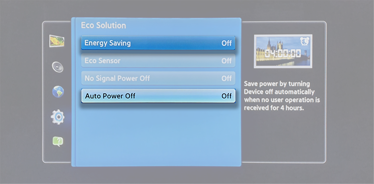 Eco Solution menu