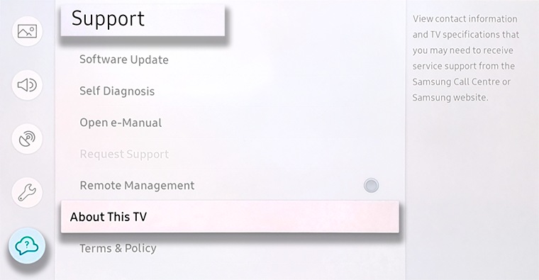 Support Menu