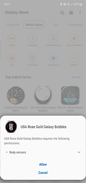 Allowing permissions