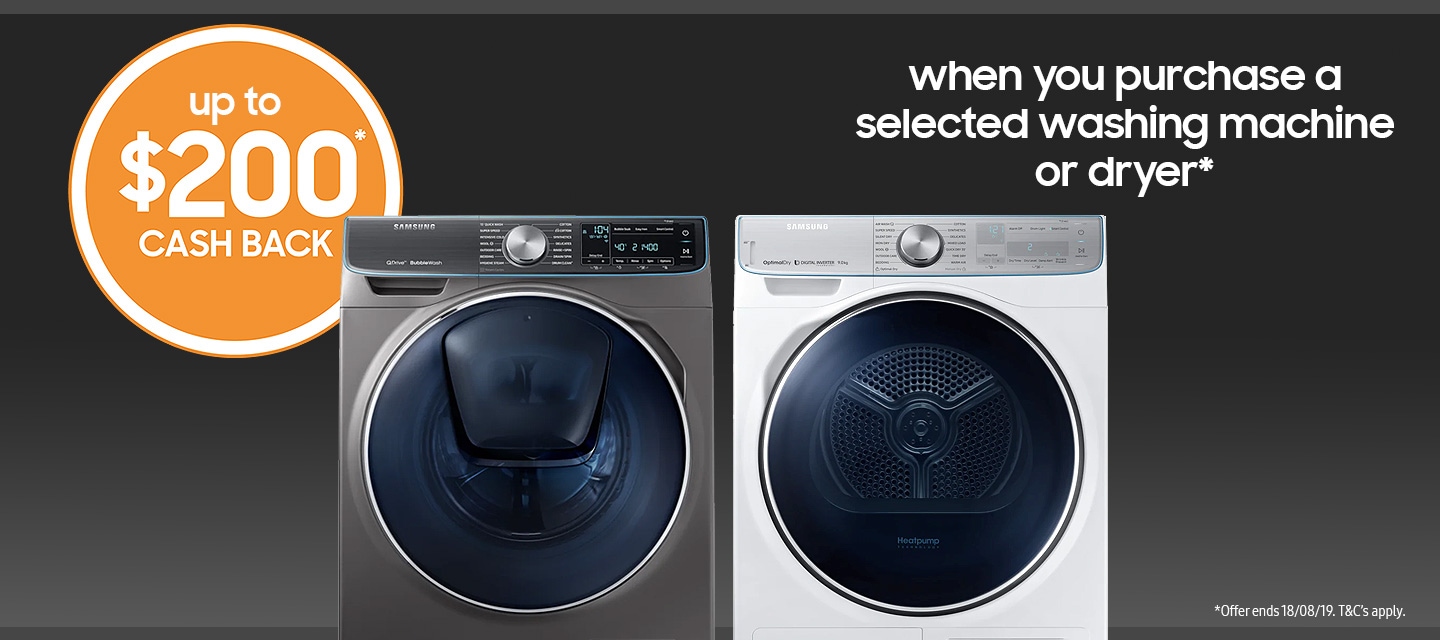 Samsung Washing Machine and Dryer Cashback