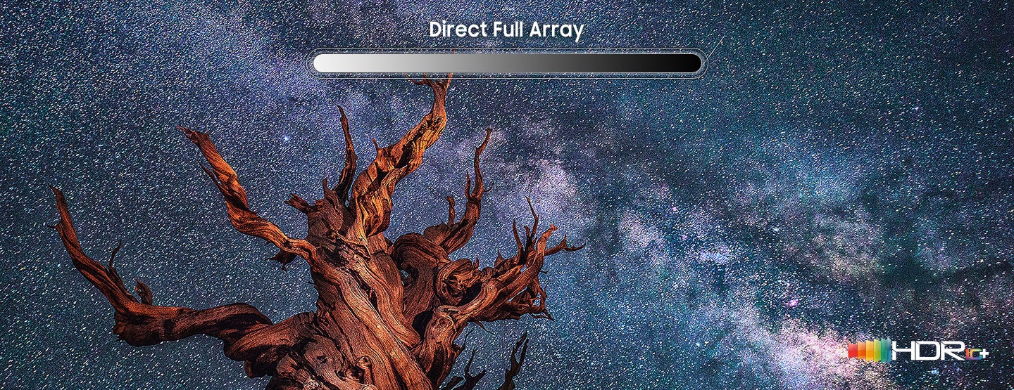 A simulated image showing a tree and quantum hdr illustration