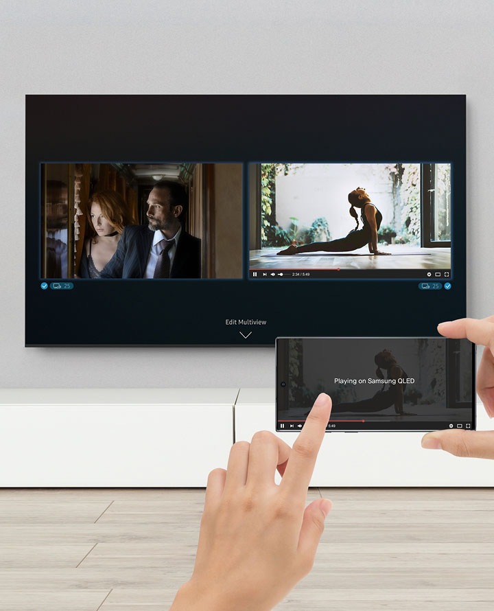 A tv showing shared screen from a mobile device