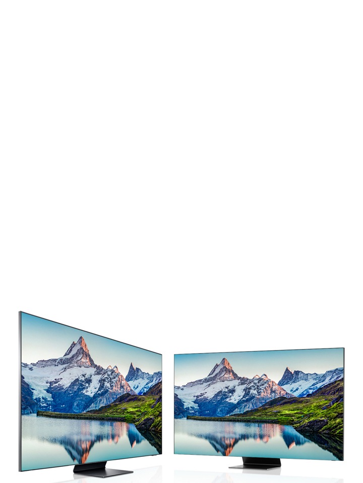 We zien een QLED TV 2020 met Ultra Viewing Angle, je kunt vanuit alle hoeken van de geweldige beeldkwaliteit genieten.