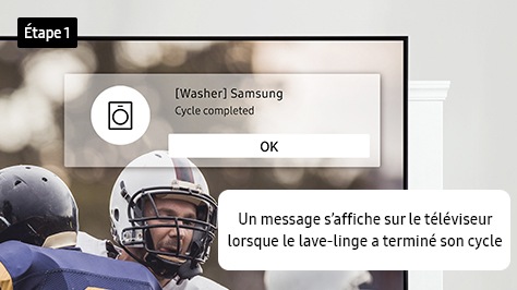 1. Un message s’affiche sur le téléviseur lorsque le lave-linge a terminé son cycle