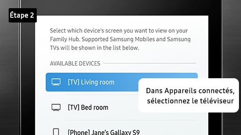 Étape 2. Dans Appareils connectés, sélectionnez le téléviseur