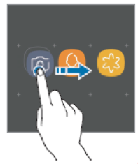 Appuyez et maintenez enfoncée une application