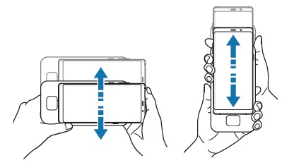 Déplacez le DeX et l'appareil vers le haut et vers le bas