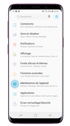 Appuyez sur « Maintenance de l’appareil »