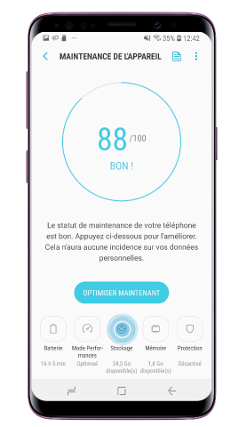 Appuyez sur « Stockage »