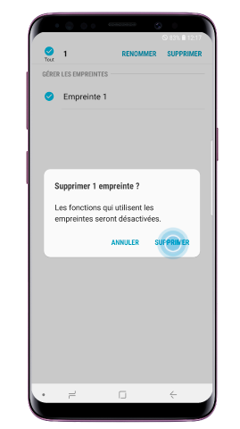 Suppression empreinte du lecteur d'empreintes