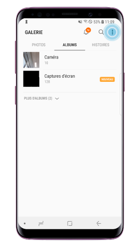 Appuyez sur plus d'options